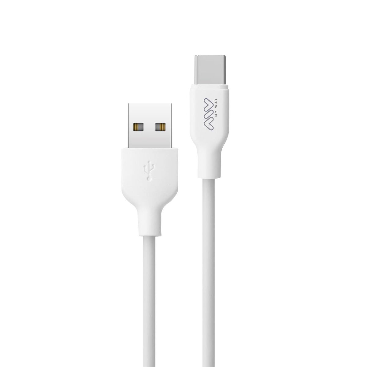 USB A till USB-C Kabel Myway Vit Svart 1 m - 2
