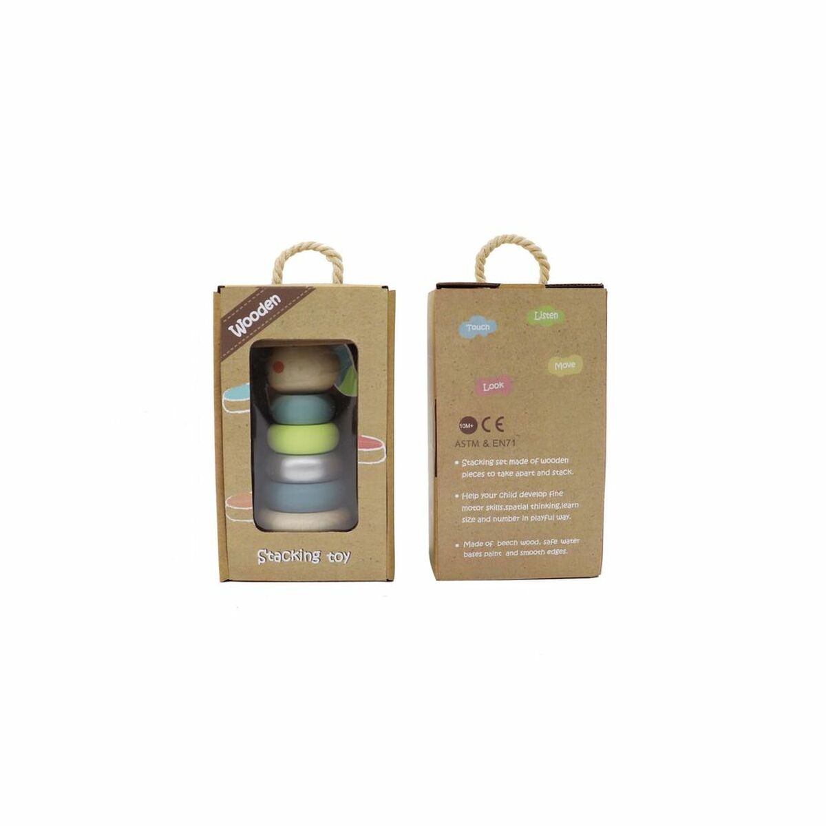 Enhörning DKD Home Decor Trä (6 x 6 x 13.5 cm) (2 pcs) - 3