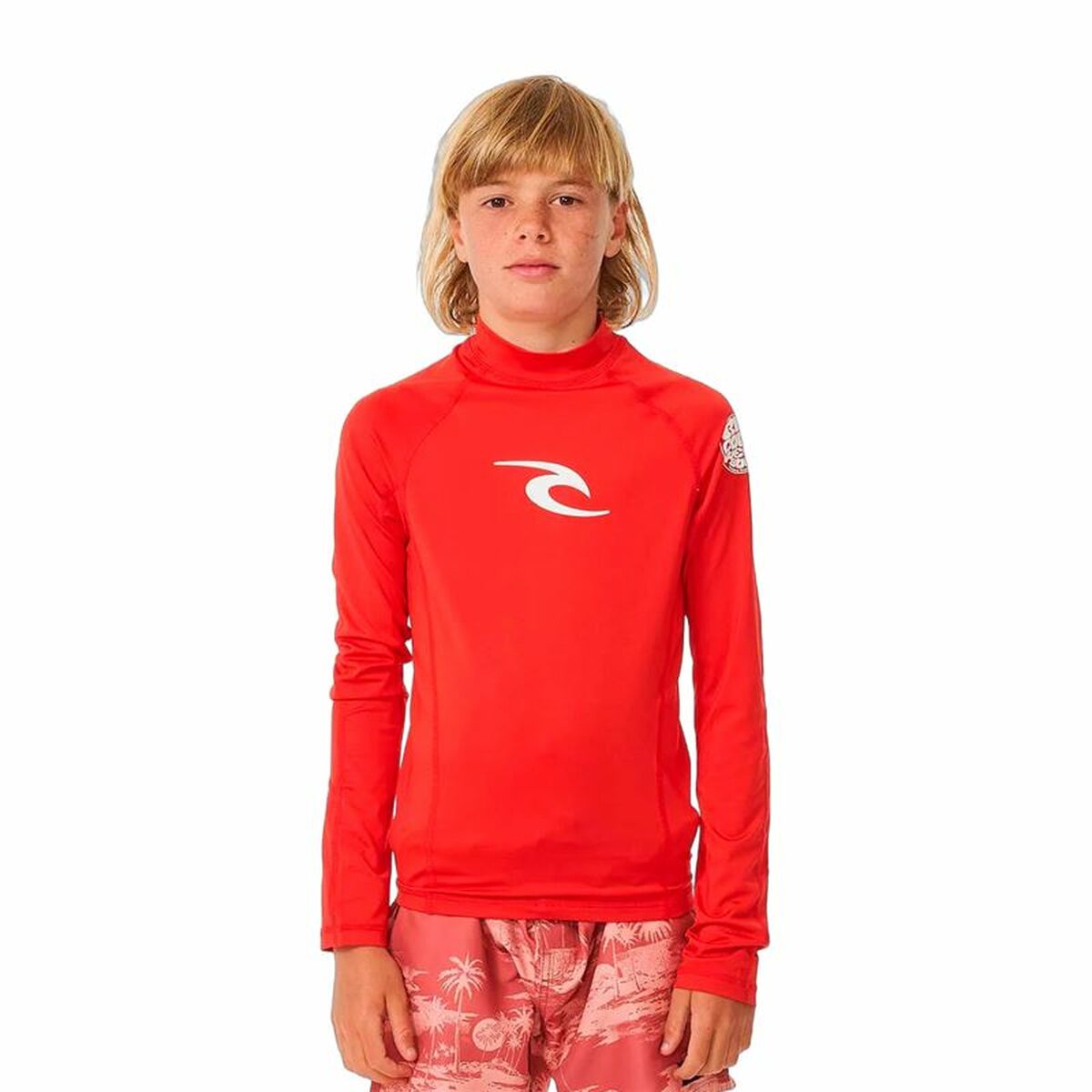 Badtröja Rip Curl Wave Upf L/S Röd