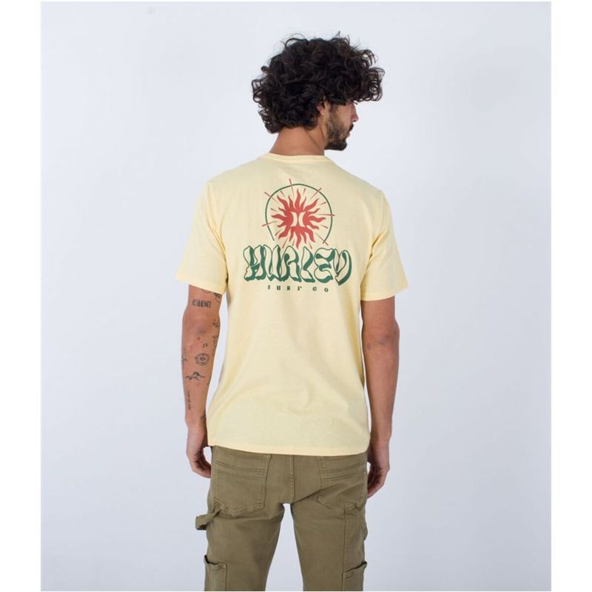 T-shirt med kortärm Herr Hurley MTS0035680-H713 Gul (S) - 2