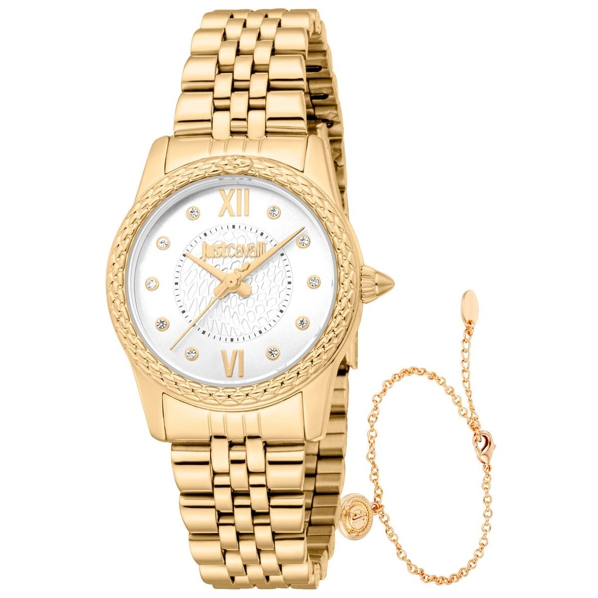 Damklocka Just Cavalli ANIMALIER SPECIAL PACK + BRACELET Gyllene (Ø 30 mm)