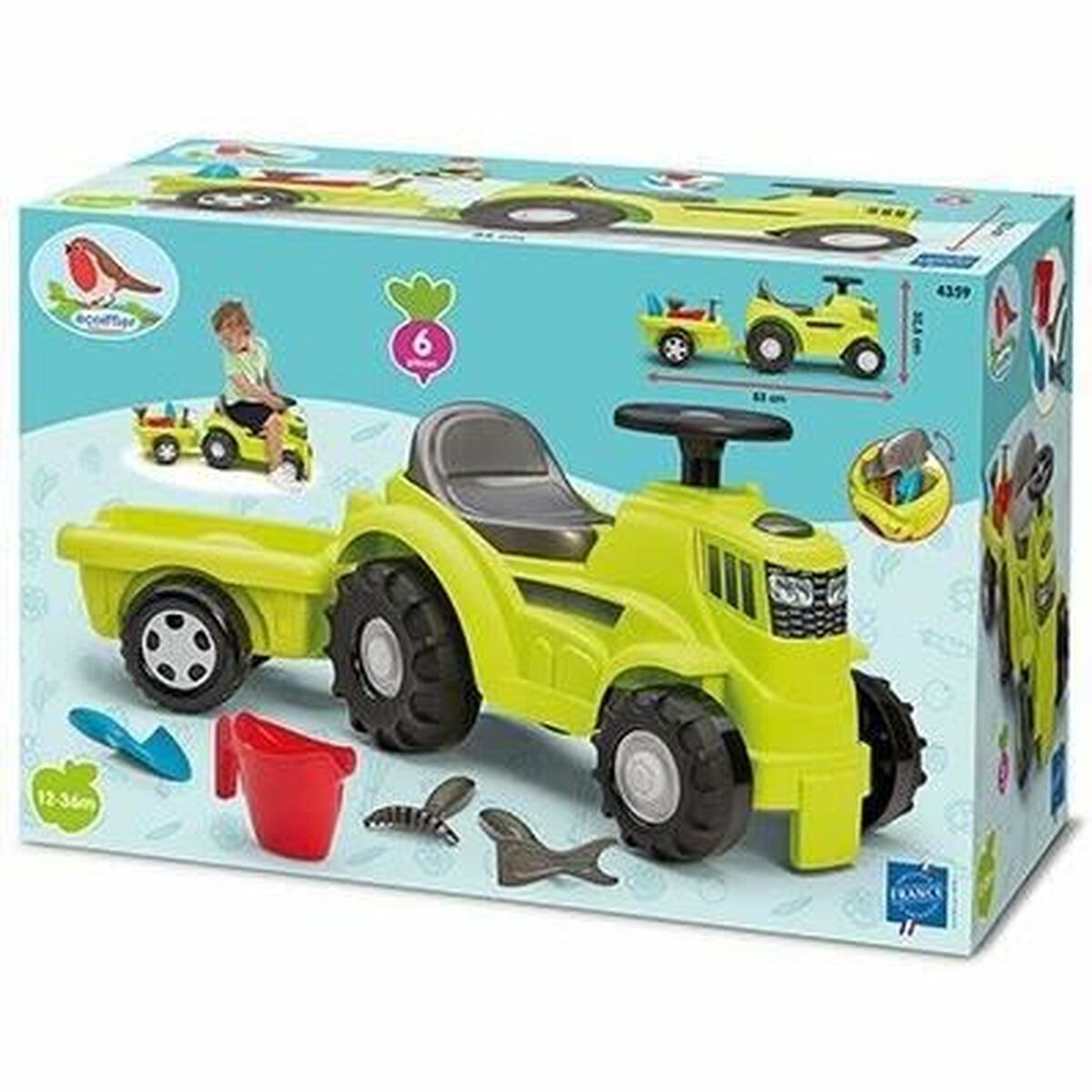 Trehjuling Ecoiffier Släp Traktor - 3