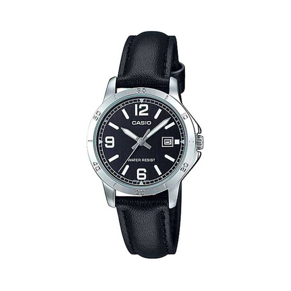 Damklocka Casio LADY DATE, LEATHER - BLACK (Ø 35 mm)