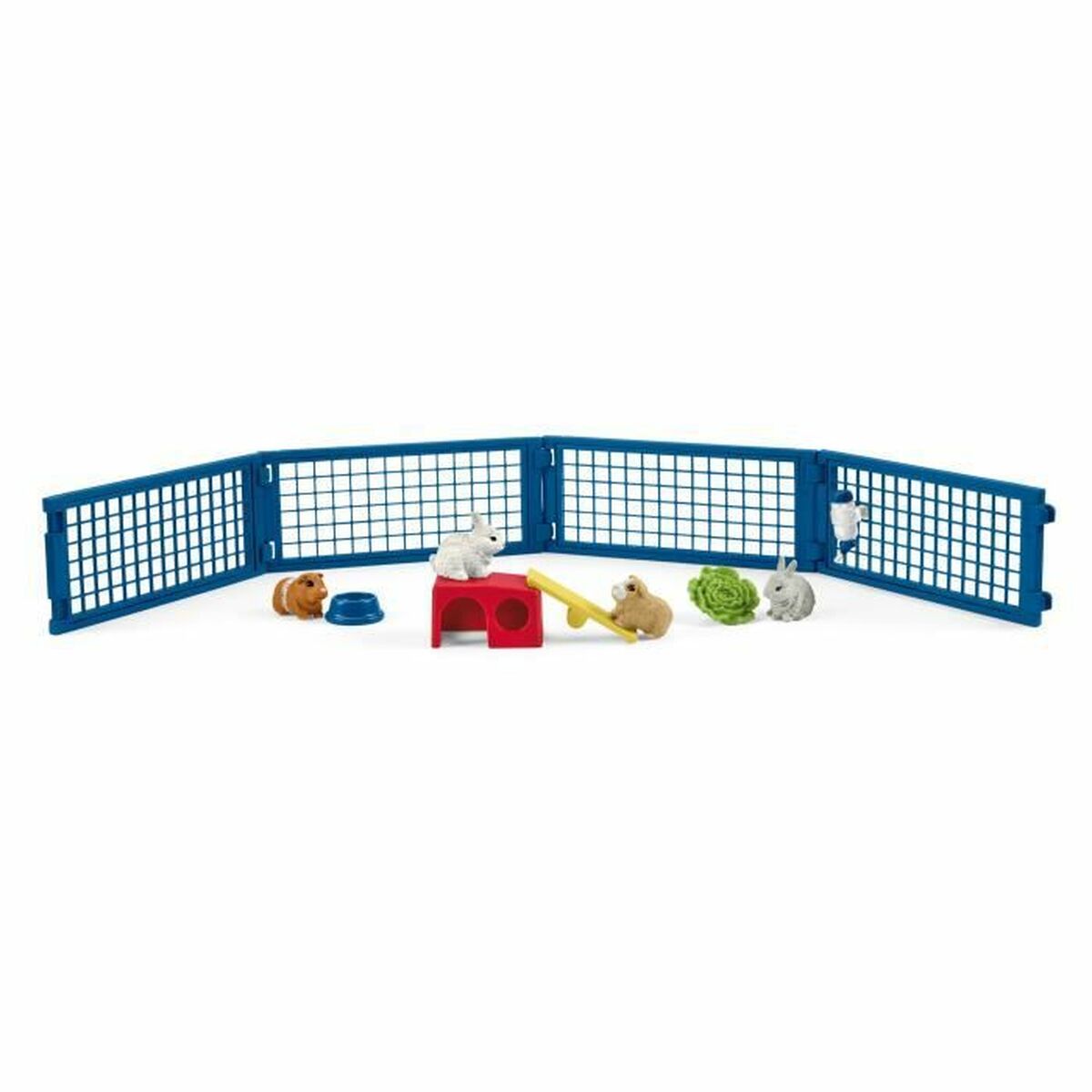 Set med lantbruksdjur Schleich Rabbit and guinea pig hutch Kanin Plast
