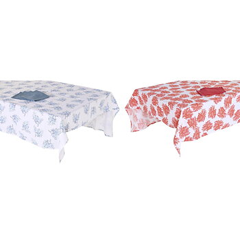 Dukar och servetter DKD Home Decor 150 x 150 x 0,5 cm Blå Fuchsia (2 antal)