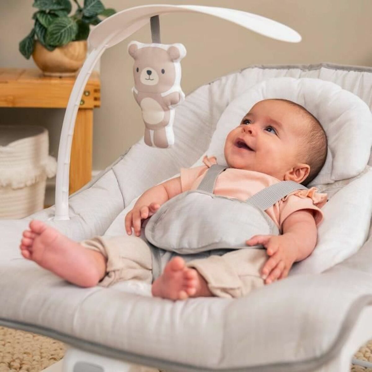Hängmatta för bebis Ingenuity Vit Grå - 3