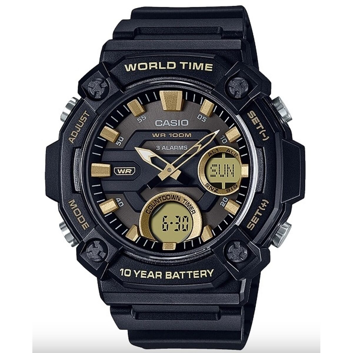 Herrklocka Casio OVERSIZE 10 YEAR BATTERY Svart (Ø 52 mm)