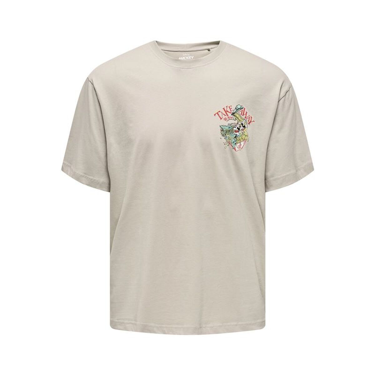 T-shirt med kortärm Herr Only & Sons 22028205-261395 Beige (M)