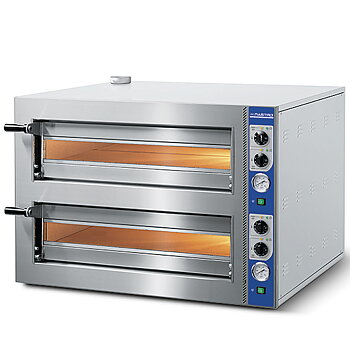 Elektrisk pizzaugn för 4 + 4 pizzor ø 30 cm, mekanisk kontroll