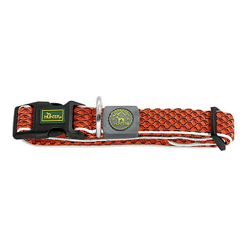 Hundhalsband Hunter Basic Tråd Orange Storlek M (33-50 cm)