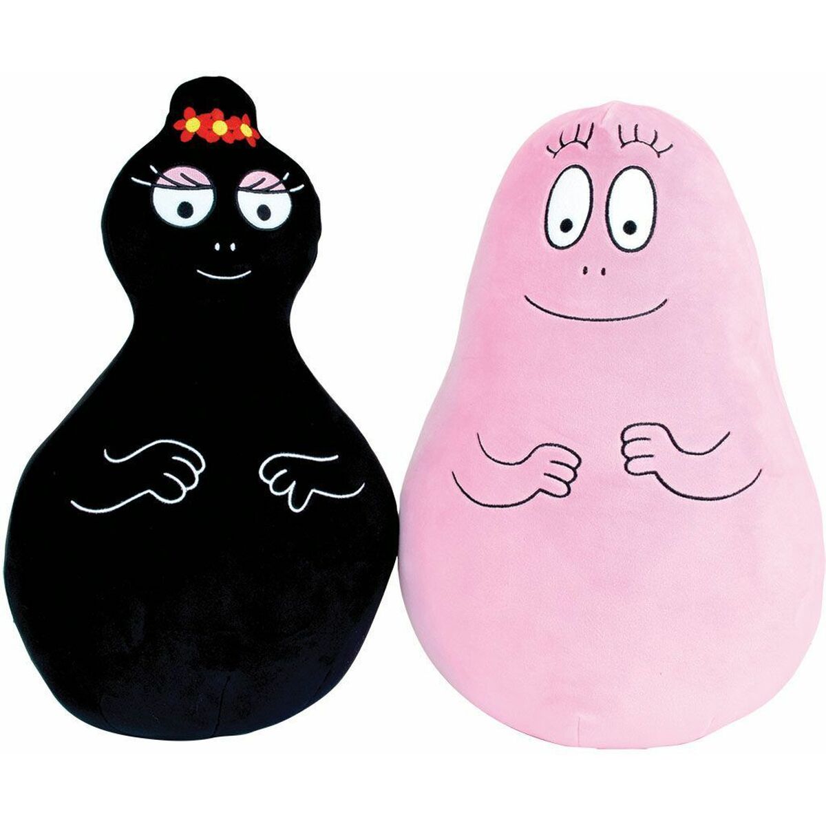 Set med dynor Jemini Barbapapa & Barbamama Svart Rosa 40 cm Plysch 2 Delar