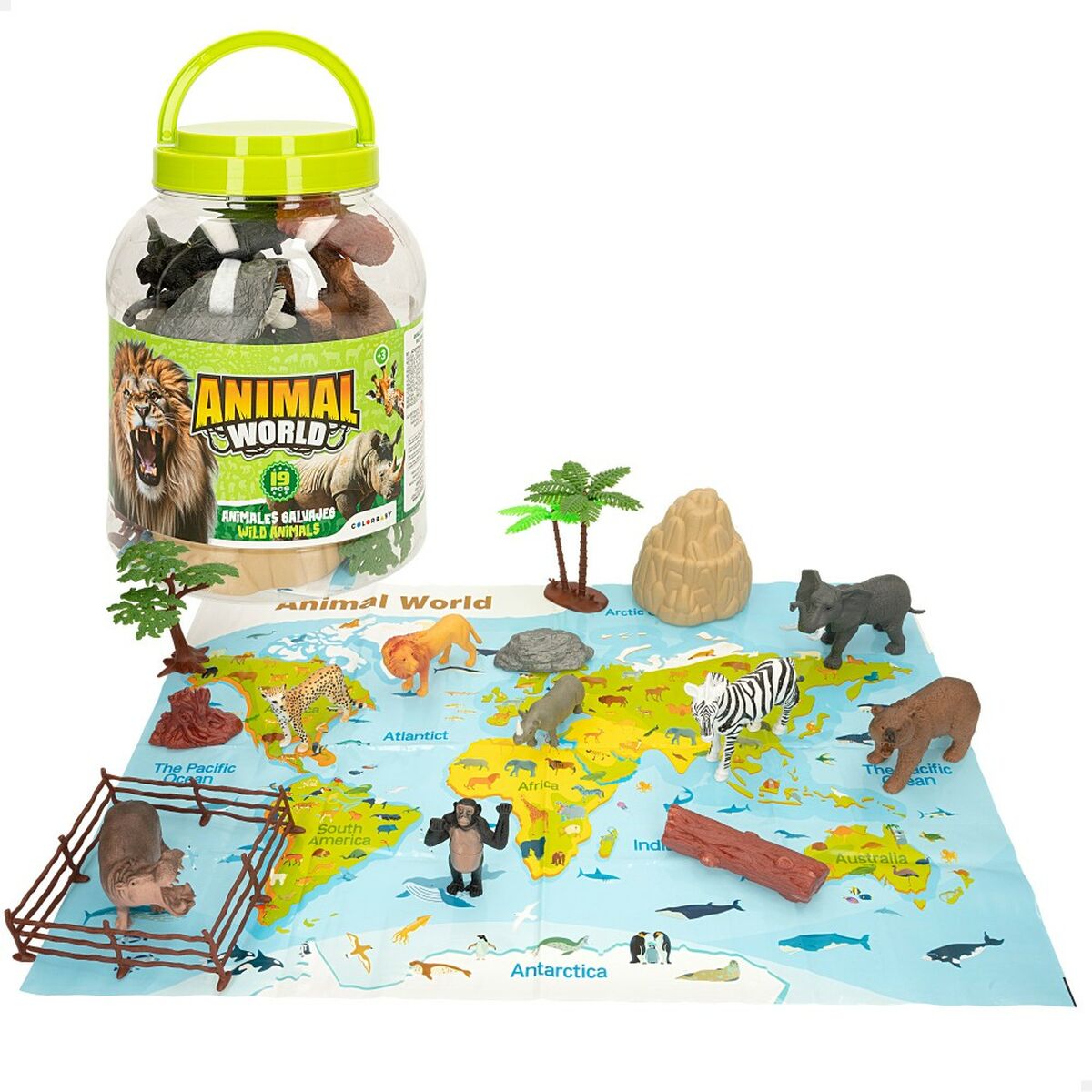 Djurfigurer Colorbaby 19 Delar Jungel Plast 14 x 6 x 5 cm (6 antal) - 2