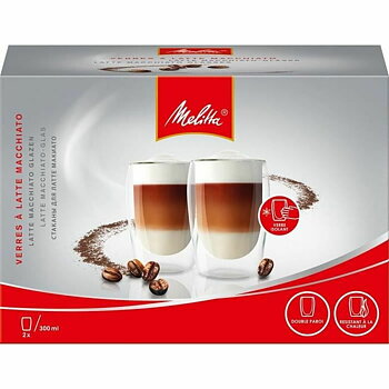 Glas Melitta Machiatto Transparent 300 ml Kaffe/ Café (2 antal)