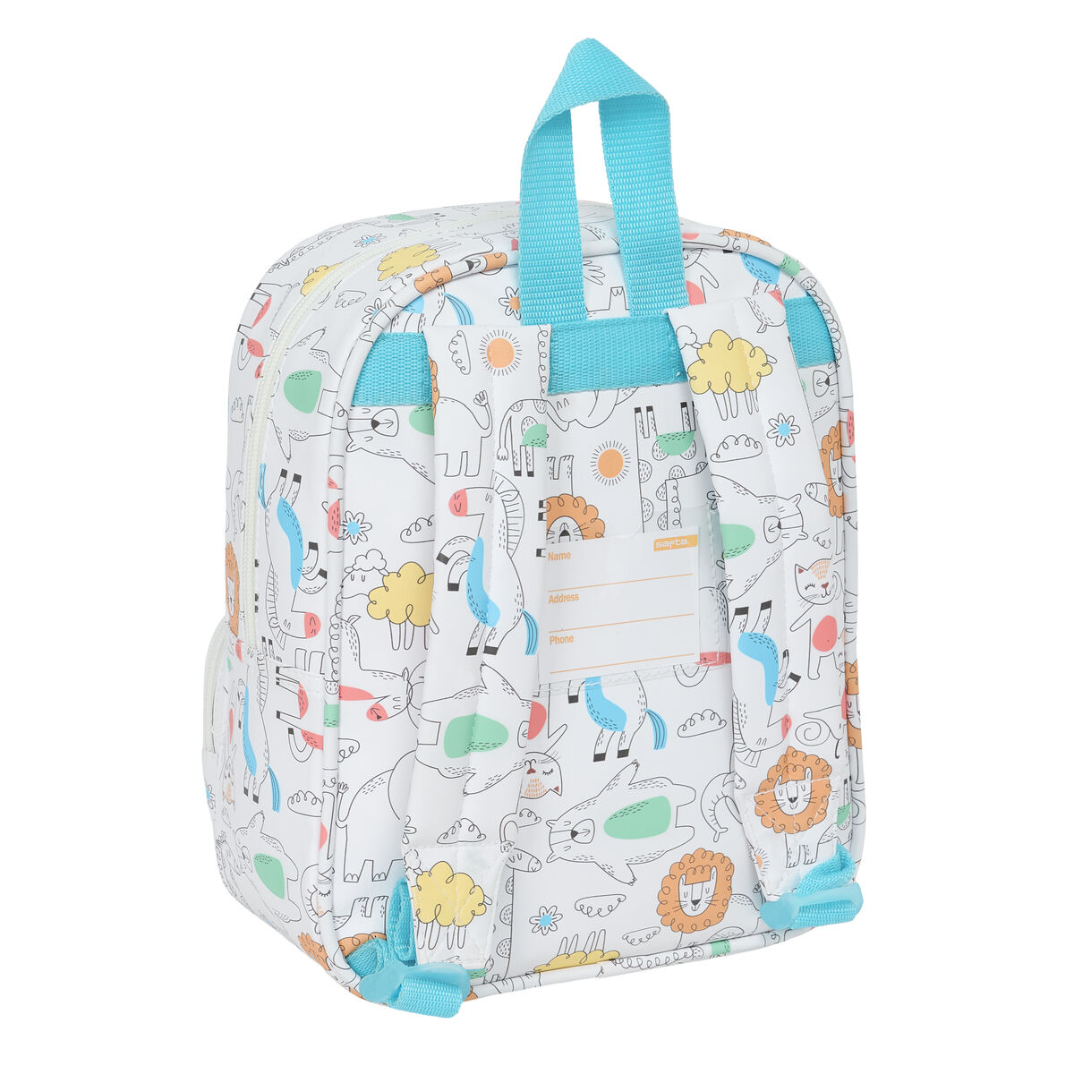 Skolryggsäck Safta Zoo Beige 22 x 27 x 10 cm - 3