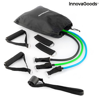 Set med motståndsband, tillbehör och träningsguide InnovaGoods TRIBAINER Multicolour (Renoverade A)