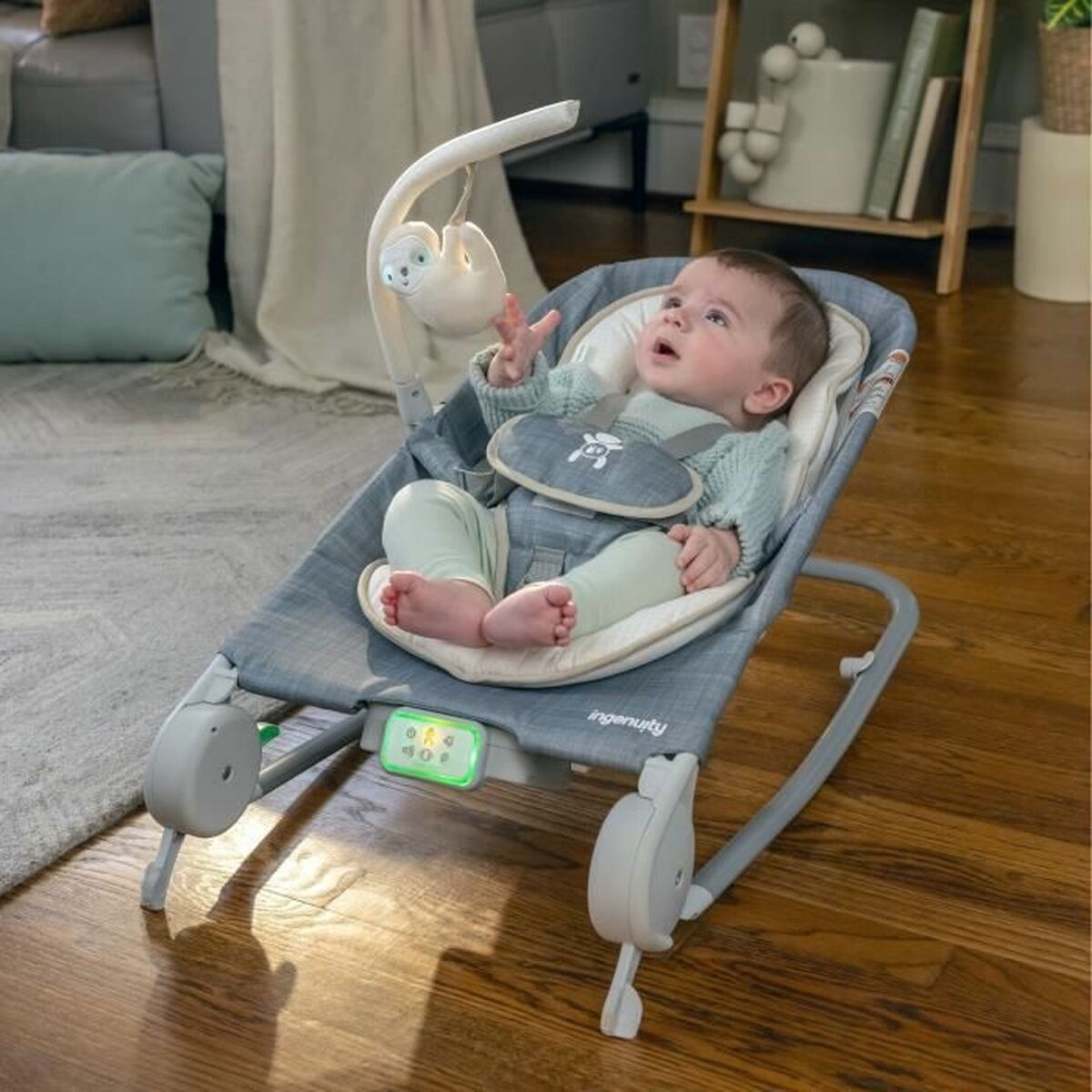 Hängmatta för bebis Ingenuity Happy Belly Grå - 2