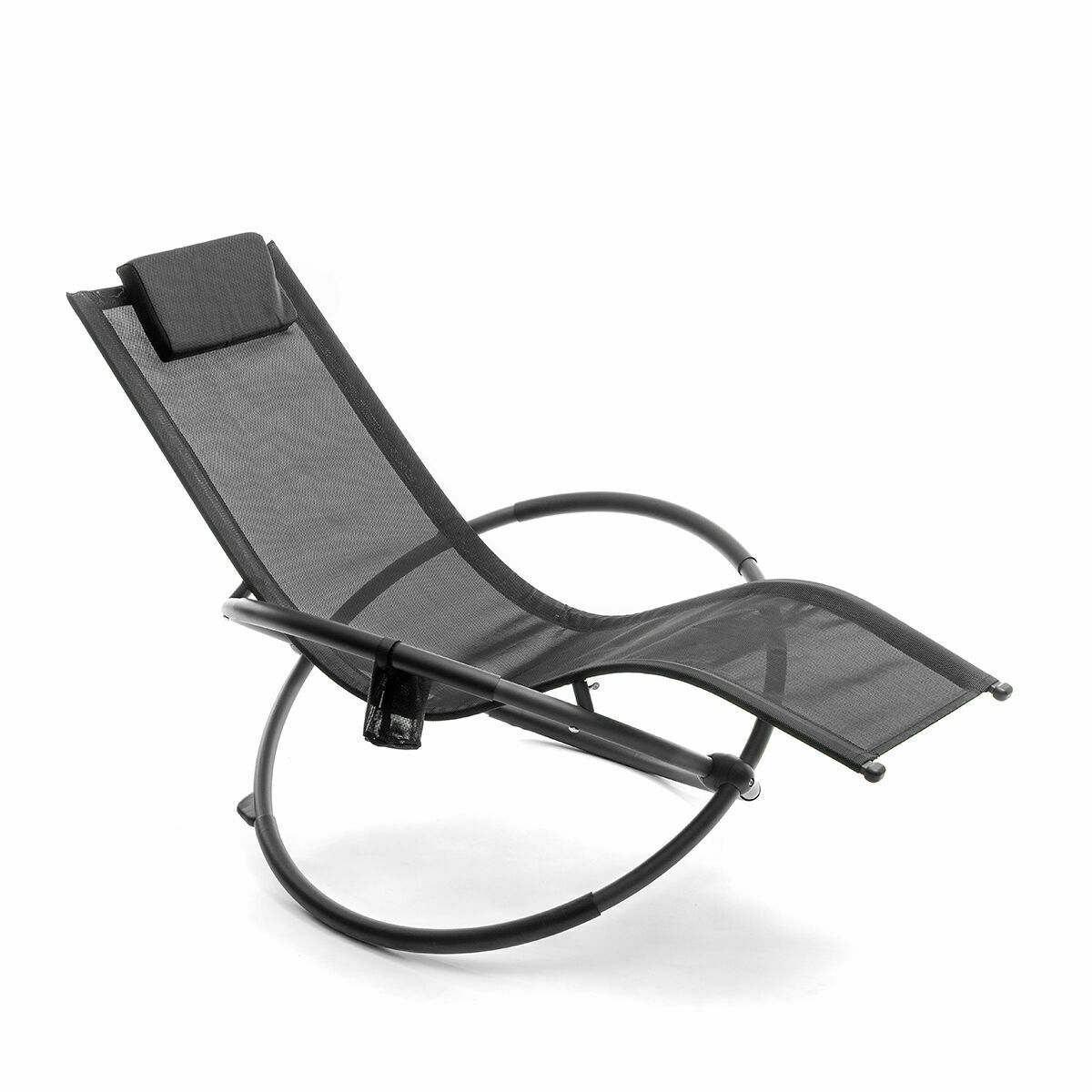 Hopfällbar Rundformad Gungsolstol InnovaGoods Svart (Renoverade A)