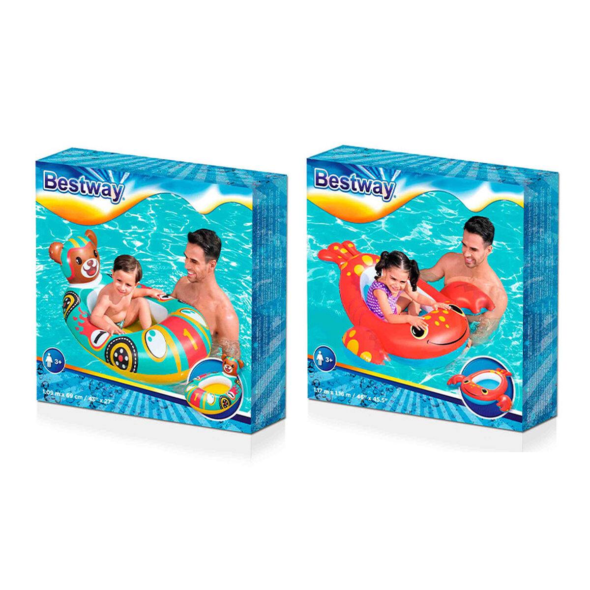 Bestway Lekbåt Uppblåsbar Räv 94x66 cm för barn över 3 år Strand och Pool 34168 - 2