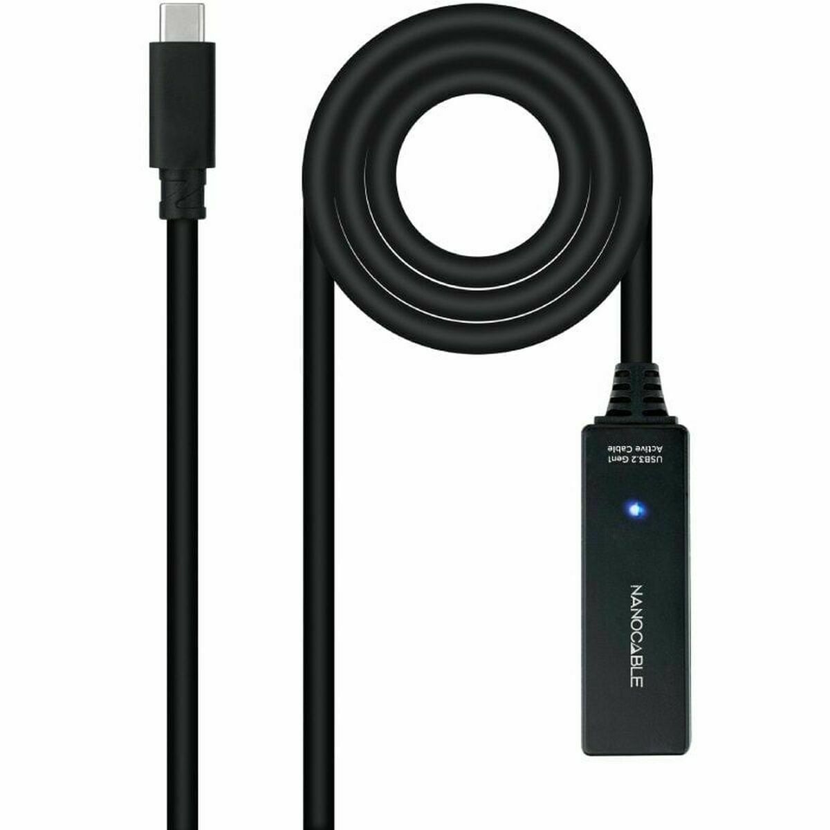 USB-kabel NANOCABLE USB 3.2 amplif. C/M-C/H 5m Svart 5 m