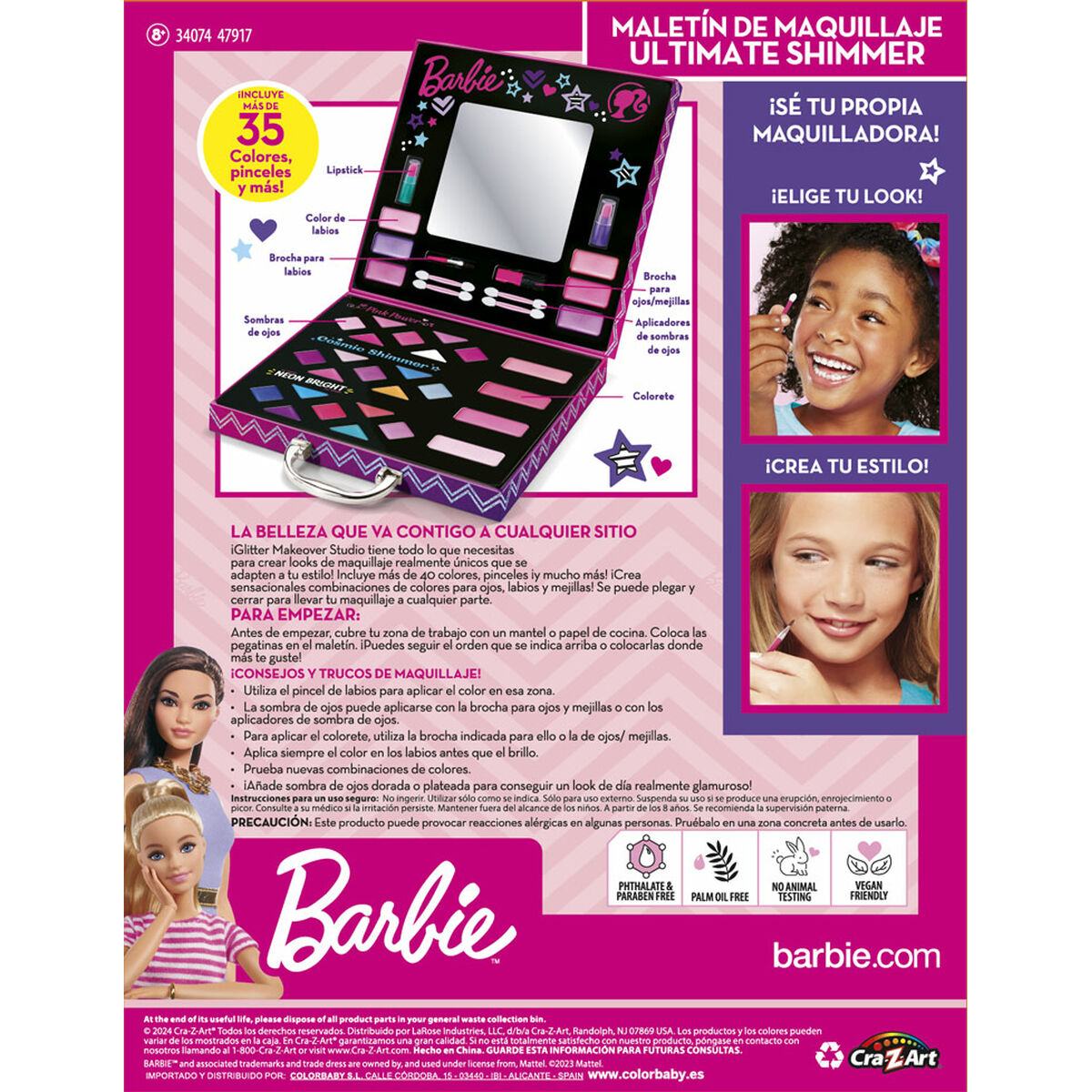 Sminkset för barn Barbie Multicolour 35 Delar - 3