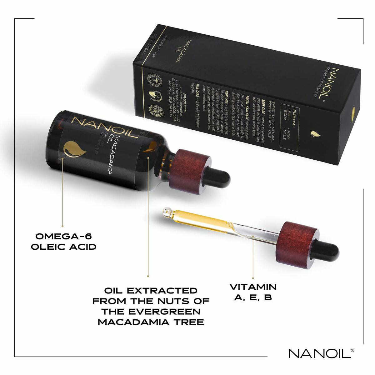 Badolja Nanoil Power Of Nature 50 ml Macadamianötter olja - 3
