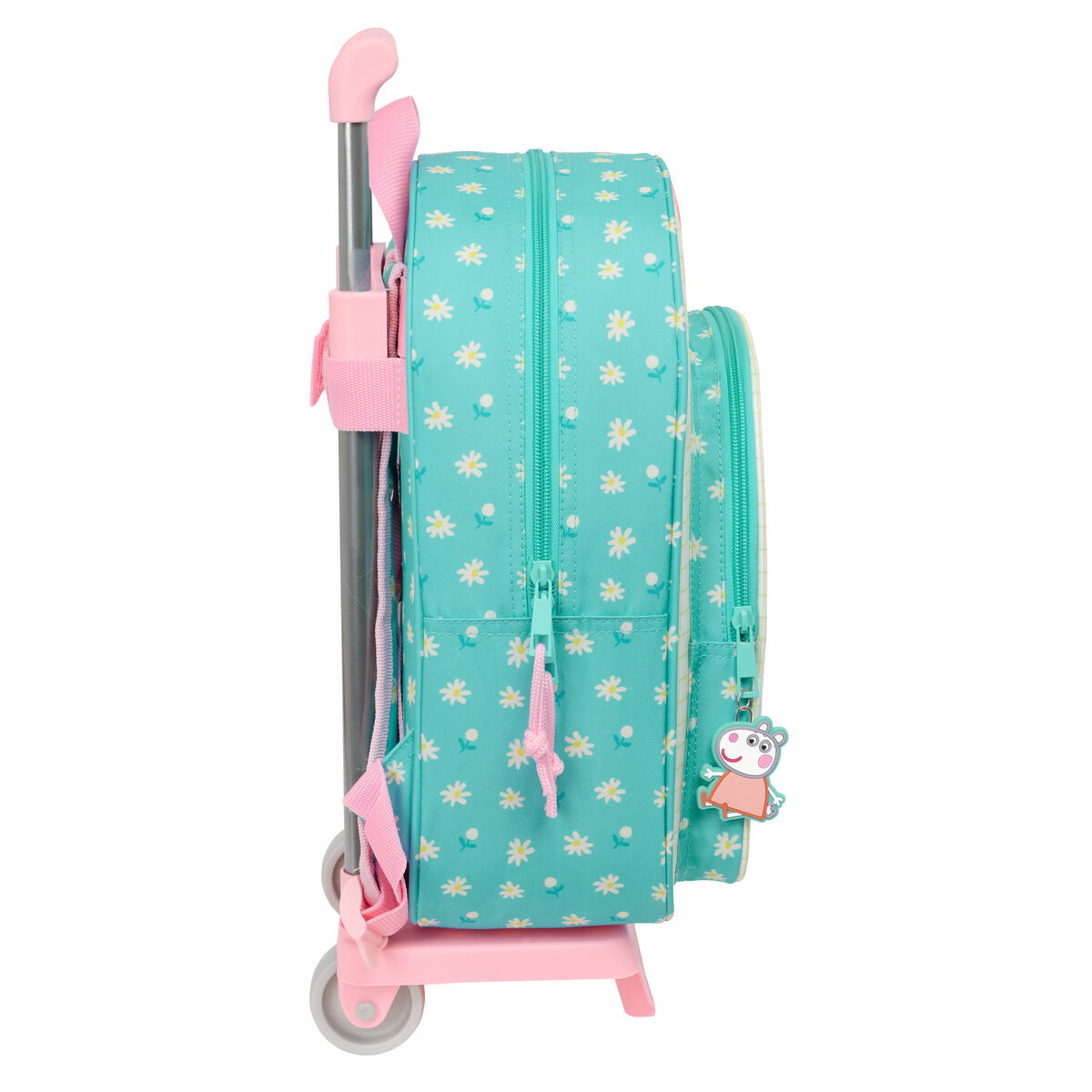 Skolväska med hjul Peppa Pig Pretty flowers Gul Mint 26 x 11 x 67 cm 26 x 34 x 11 cm - 3