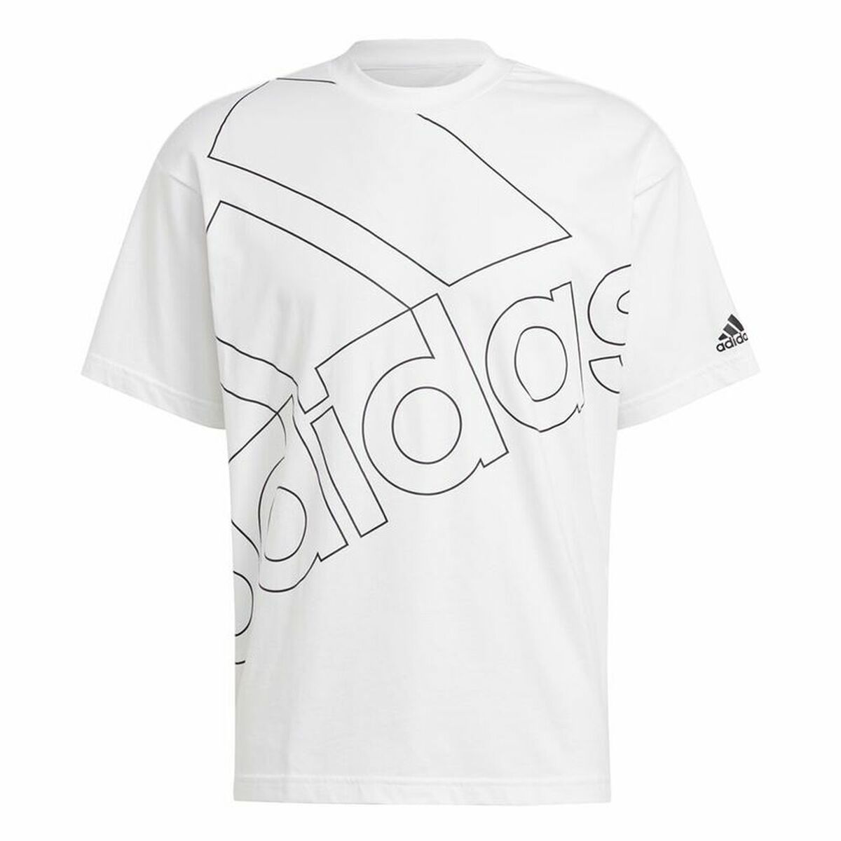 T-shirt med kortärm Herr Adidas Giant Logo Vit - 2