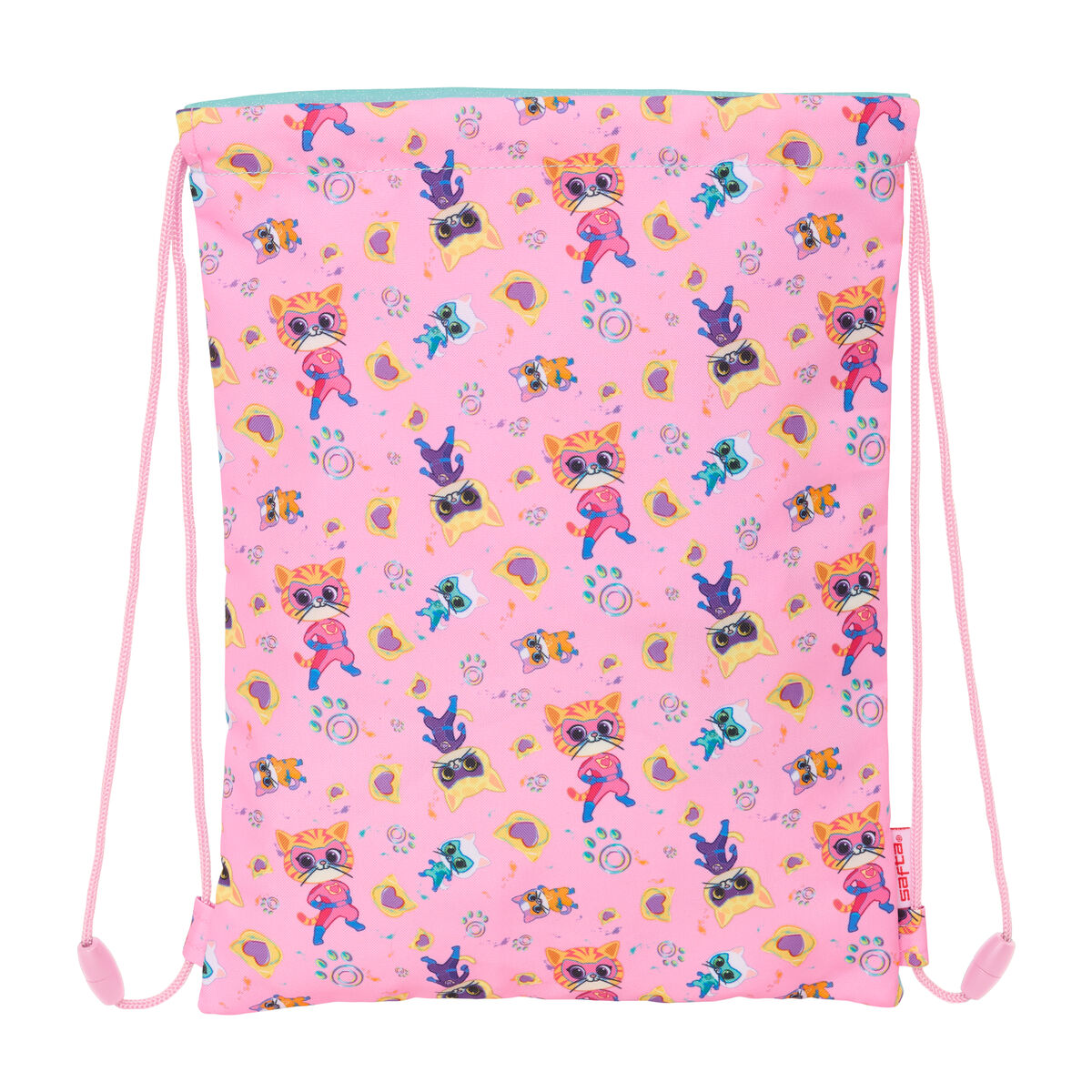 Skopåse med remmar SuperKitties Rosa Turkos 26 x 34 x 1 cm - 2