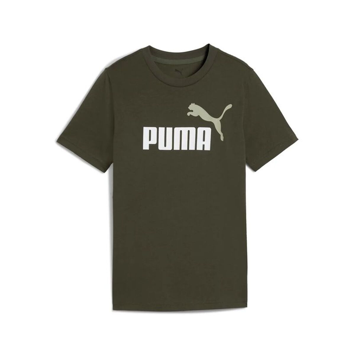 Barn T-shirt med kortärm Puma Essentials 2 Color No.1 Log Oliv