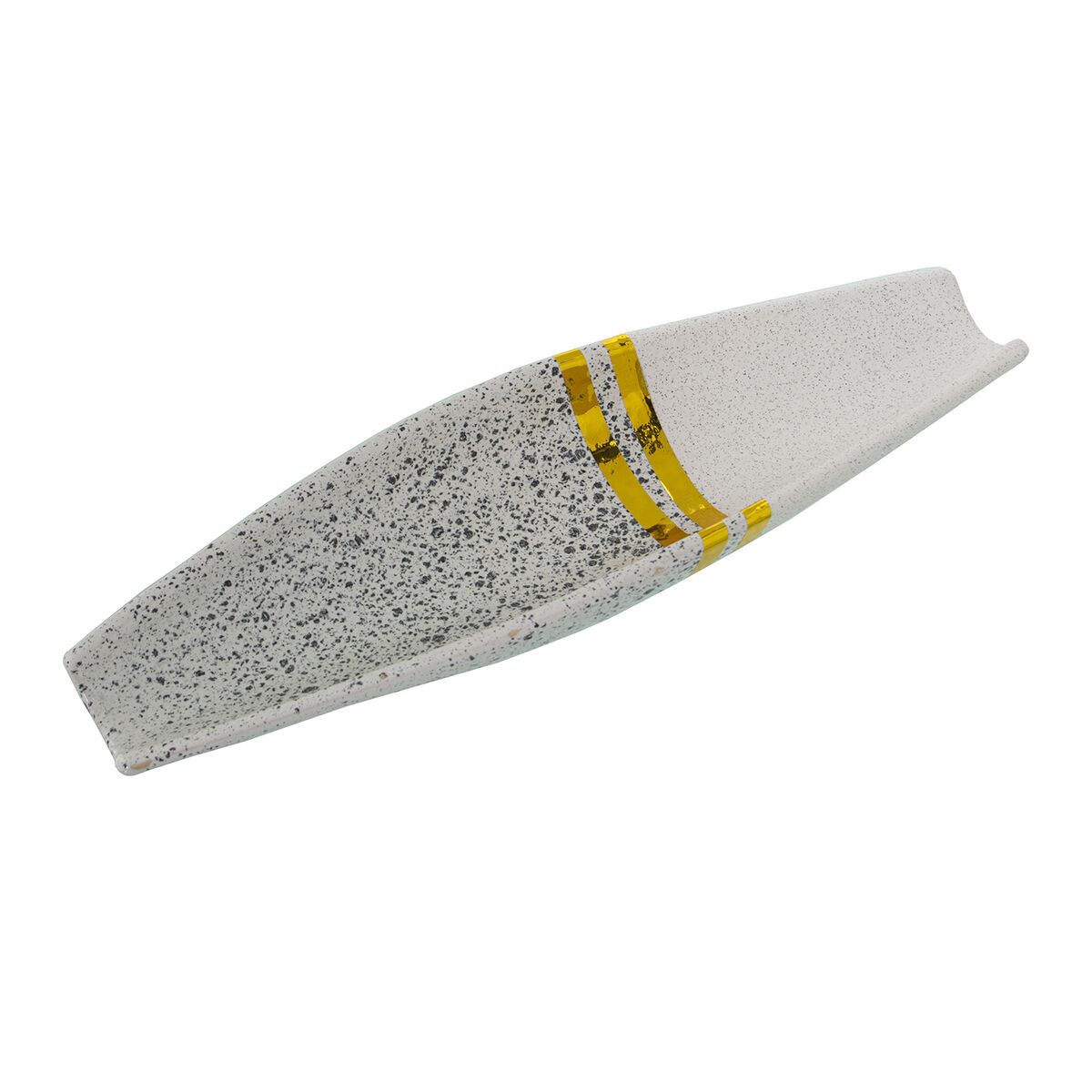 Bordsdekoration Alexandra House Living Vit Silvrig Keramik 35 x 11 x 5 cm
