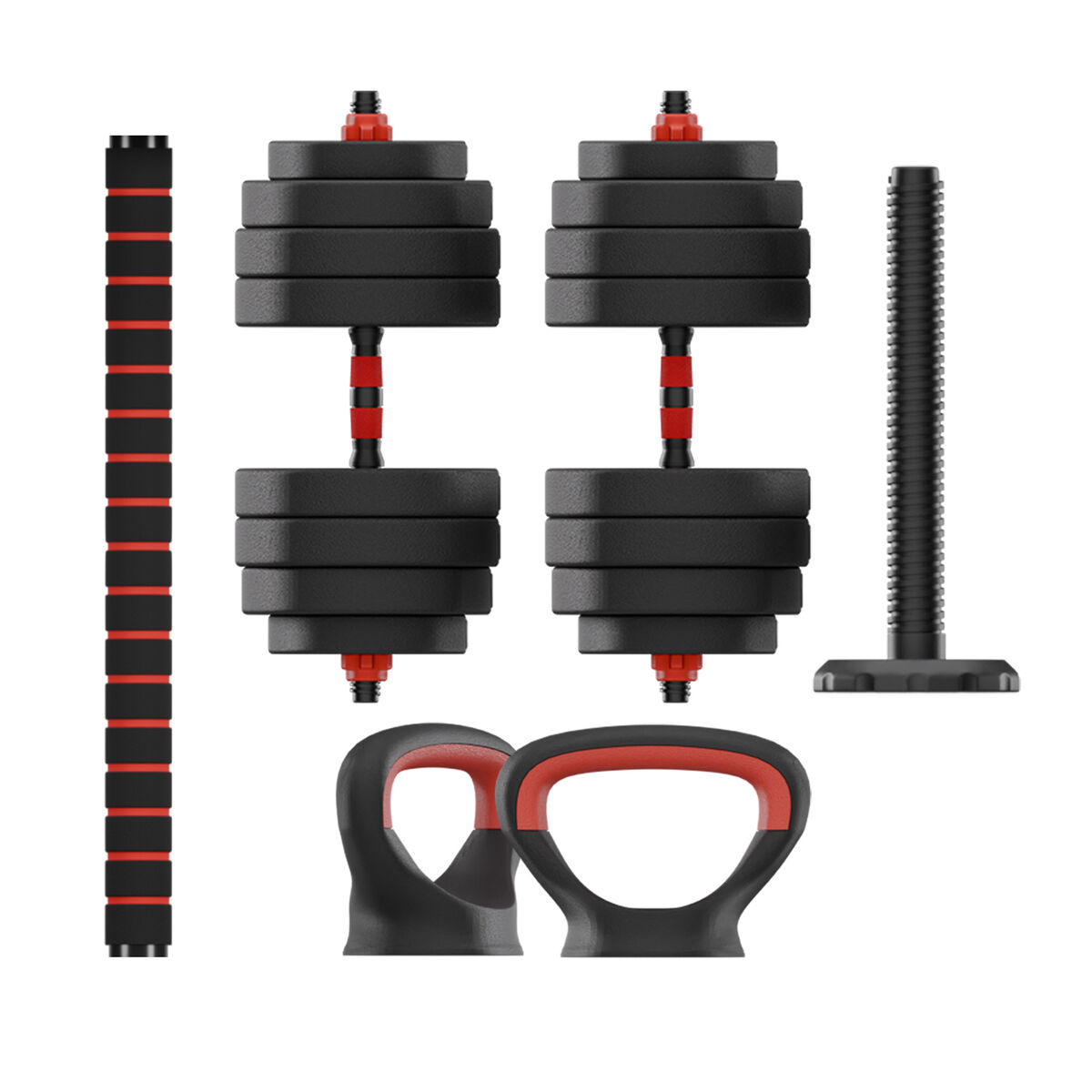 Kettlebell och hantelsats KSIX Svart 20 kg 19 Delar