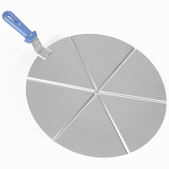 pizza bricka med handtag och skär guider för 6 stycken, ø 50 cm