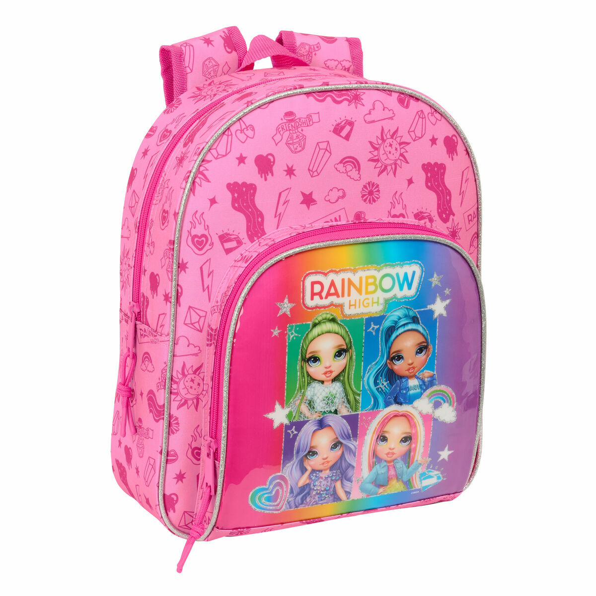 Skolryggsäck Rainbow High Shine Multicolour 28 x 34 x 10 cm