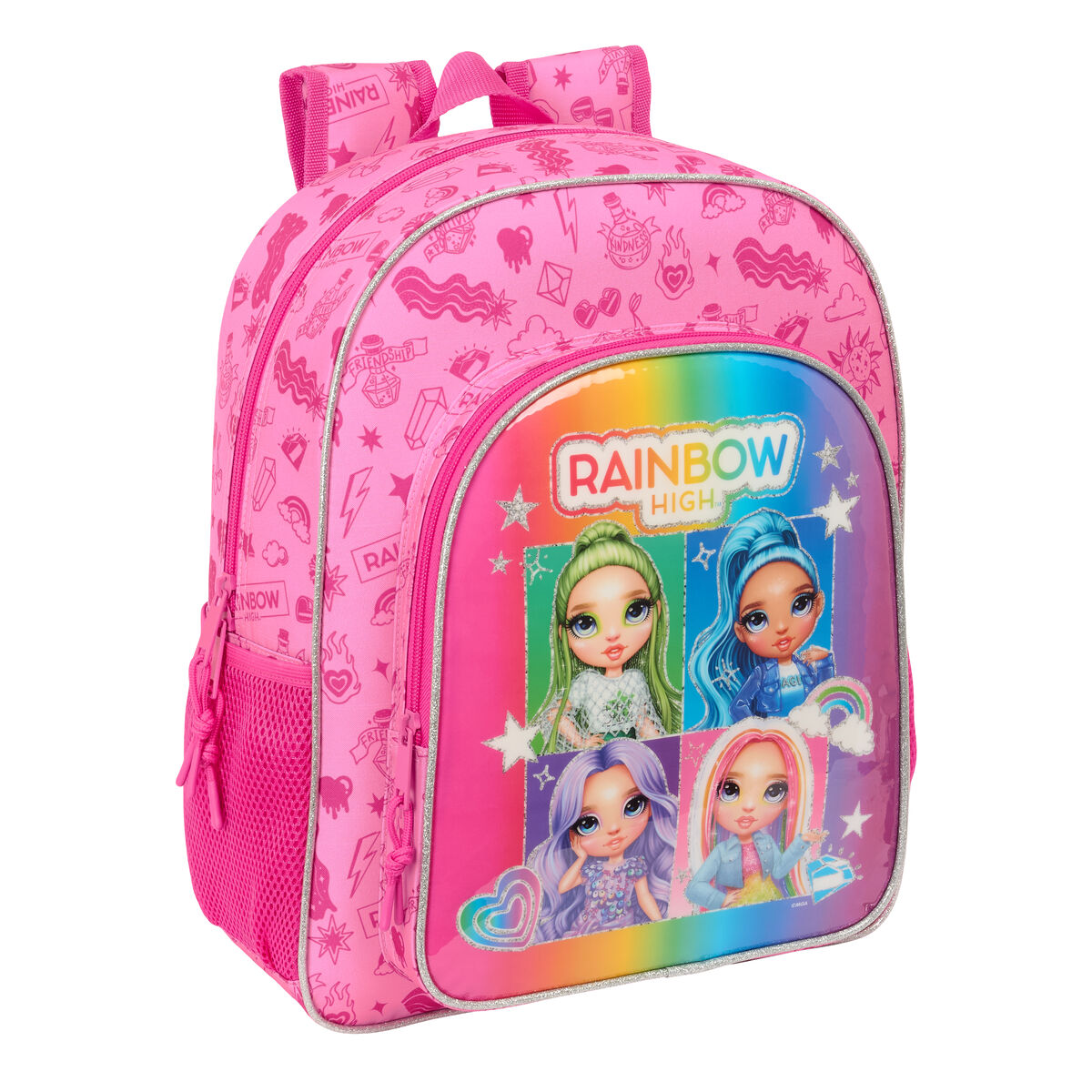 Skolryggsäck Rainbow High Shine Multicolour 32 x 38 x 12 cm