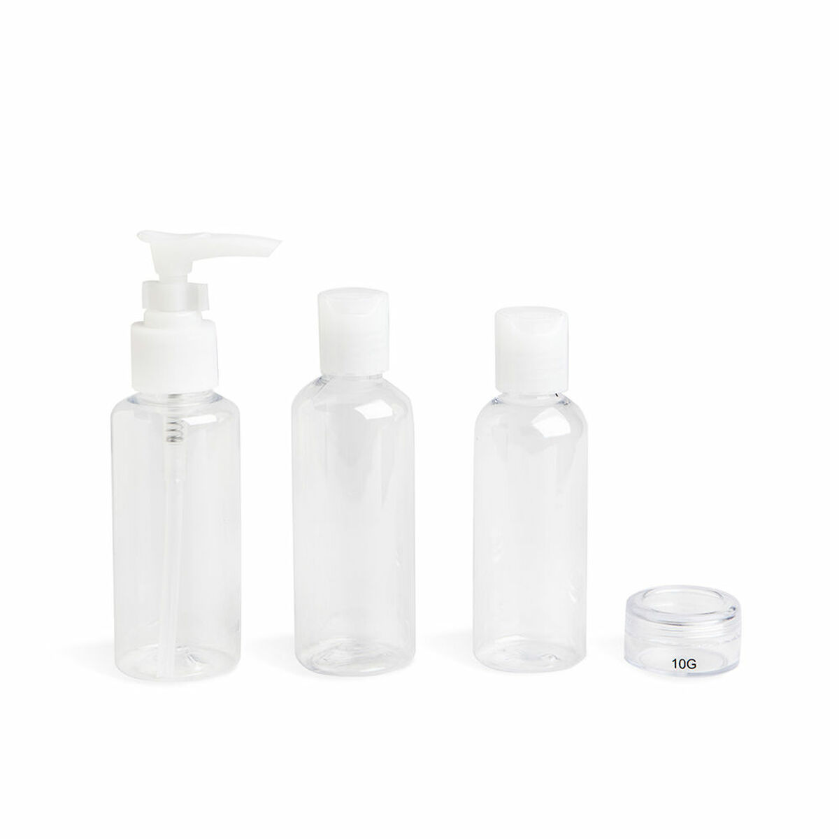 4-i-1 Resedispenser IDC Institute Travel Transparent Set 4 Delar