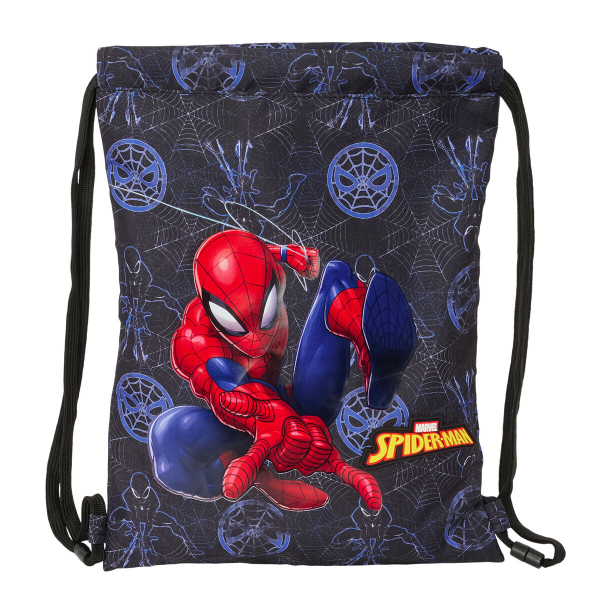 Skopåse med remmar Spider-Man Attack Svart 26 x 34 x 1 cm