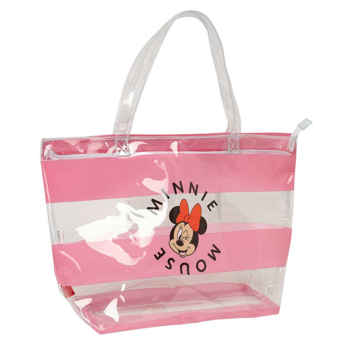 Damväska Minnie Mouse Beach Rosa Transparent