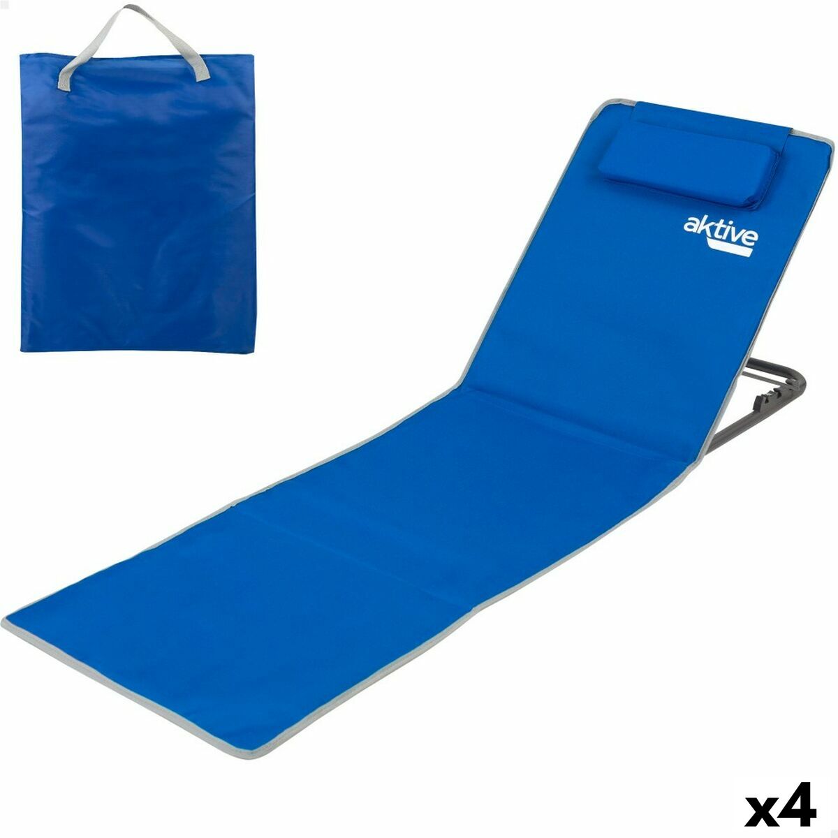 Matta Aktive Liggande 147 x 55 x 48 cm PVC 600D Blå Stål Badsvamp (4 antal)