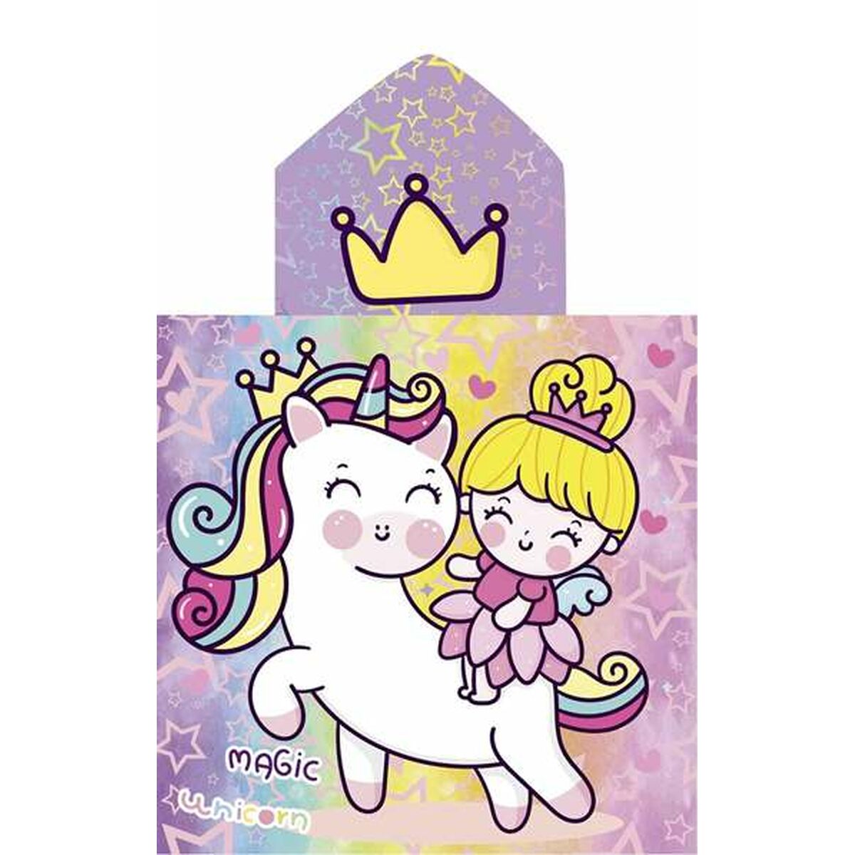 Badduksponcho med luva Secaneta Unicornprins 60 x 120 cm