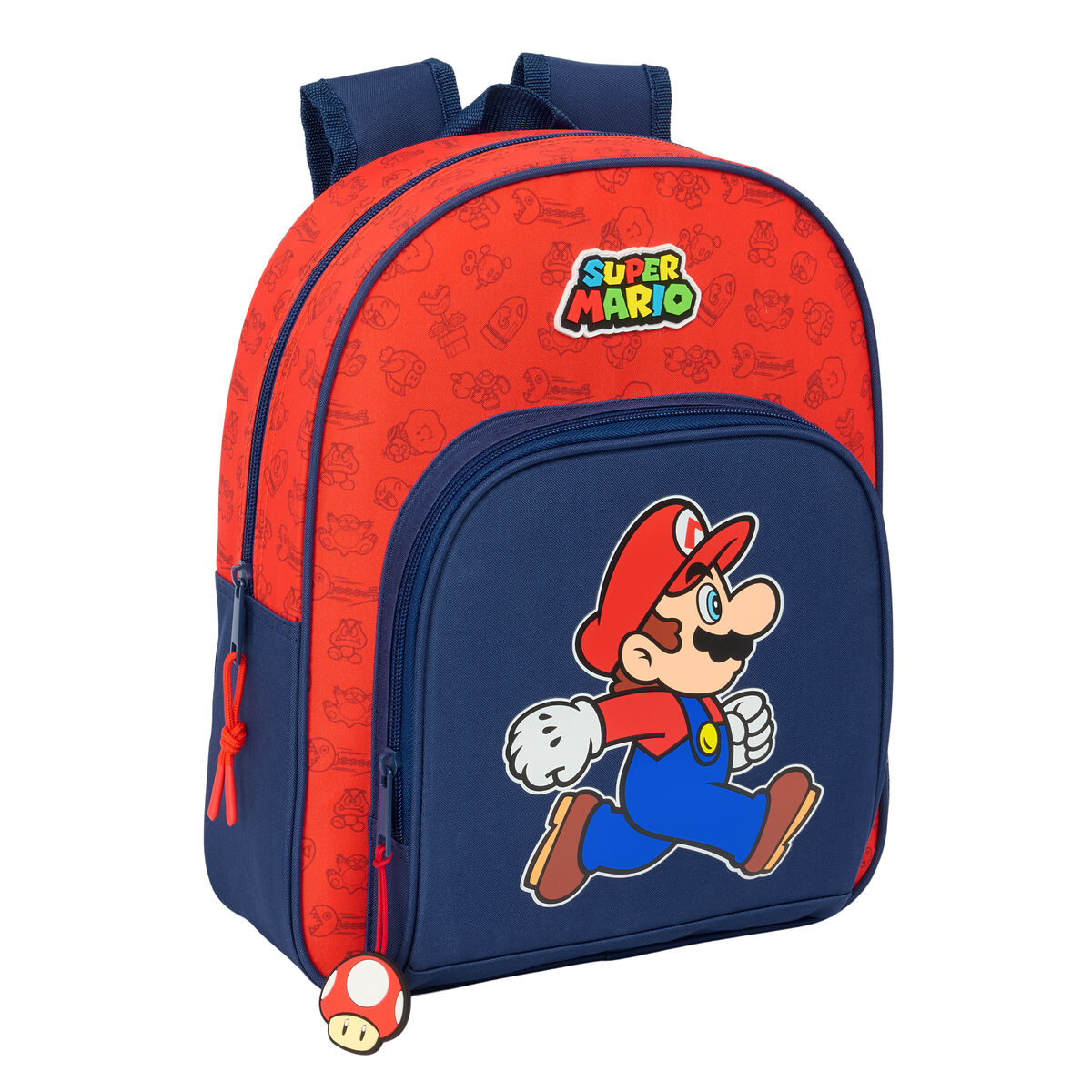 Skolryggsäck Super Mario Trick Röd Mörkblå 28 x 34 x 10 cm
