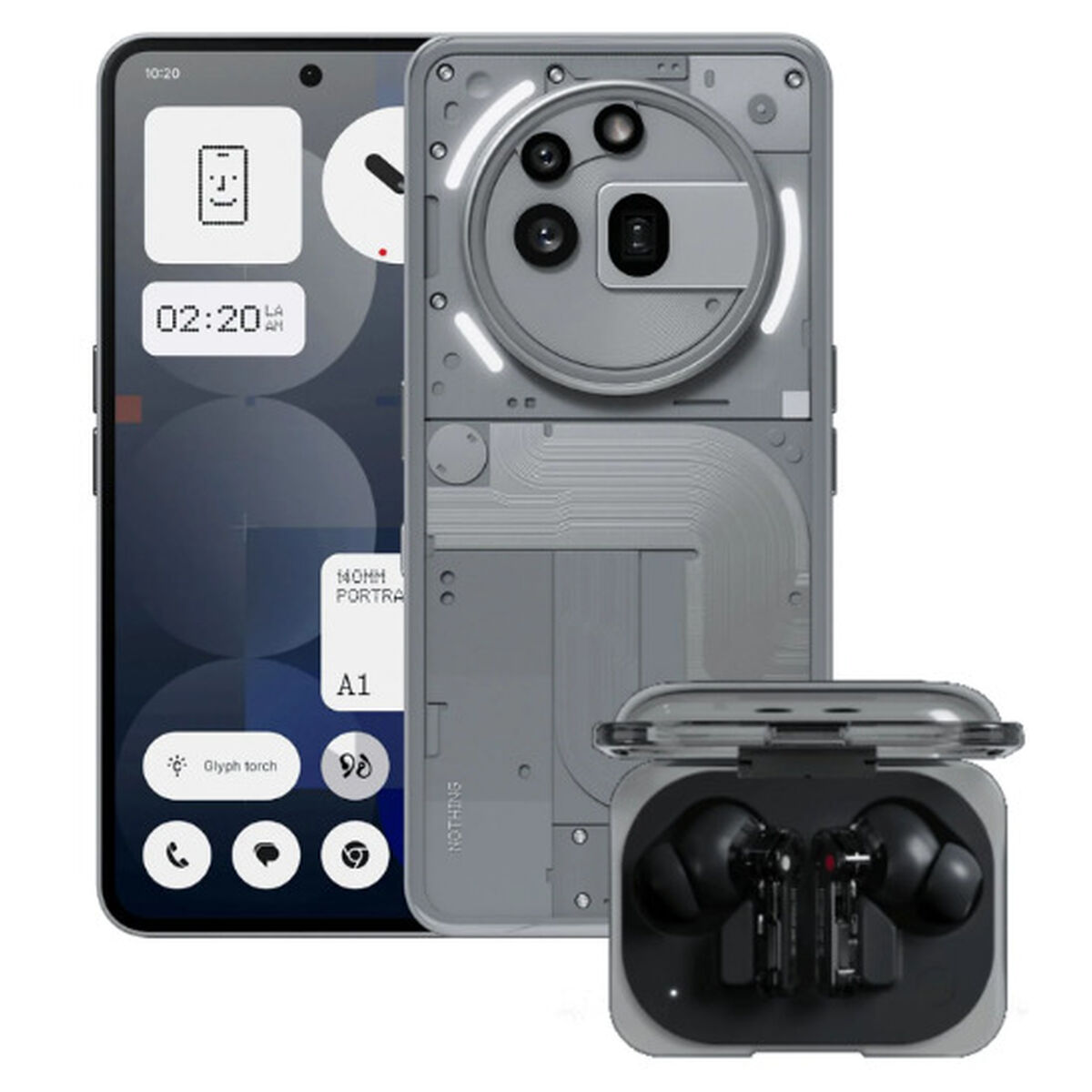Smartphone Nothing A10400167-BUNDLE 12 GB RAM 256 GB Vit Grå
