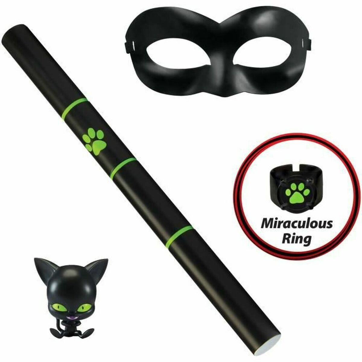 Maskeraddräkt för barn Miraculous: Tales of Ladybug & Cat Noir Transformation Set - Cat Noir 4 Delar Svart Multicolour - 2
