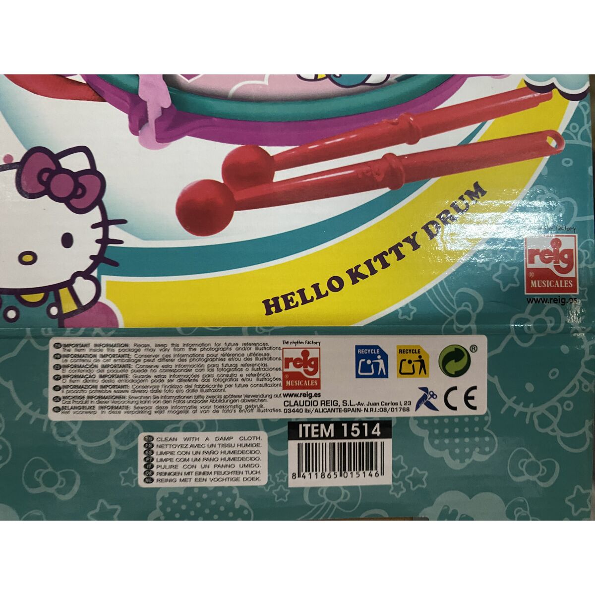 Trumma Hello Kitty Blå Rosa 16 cm - 2