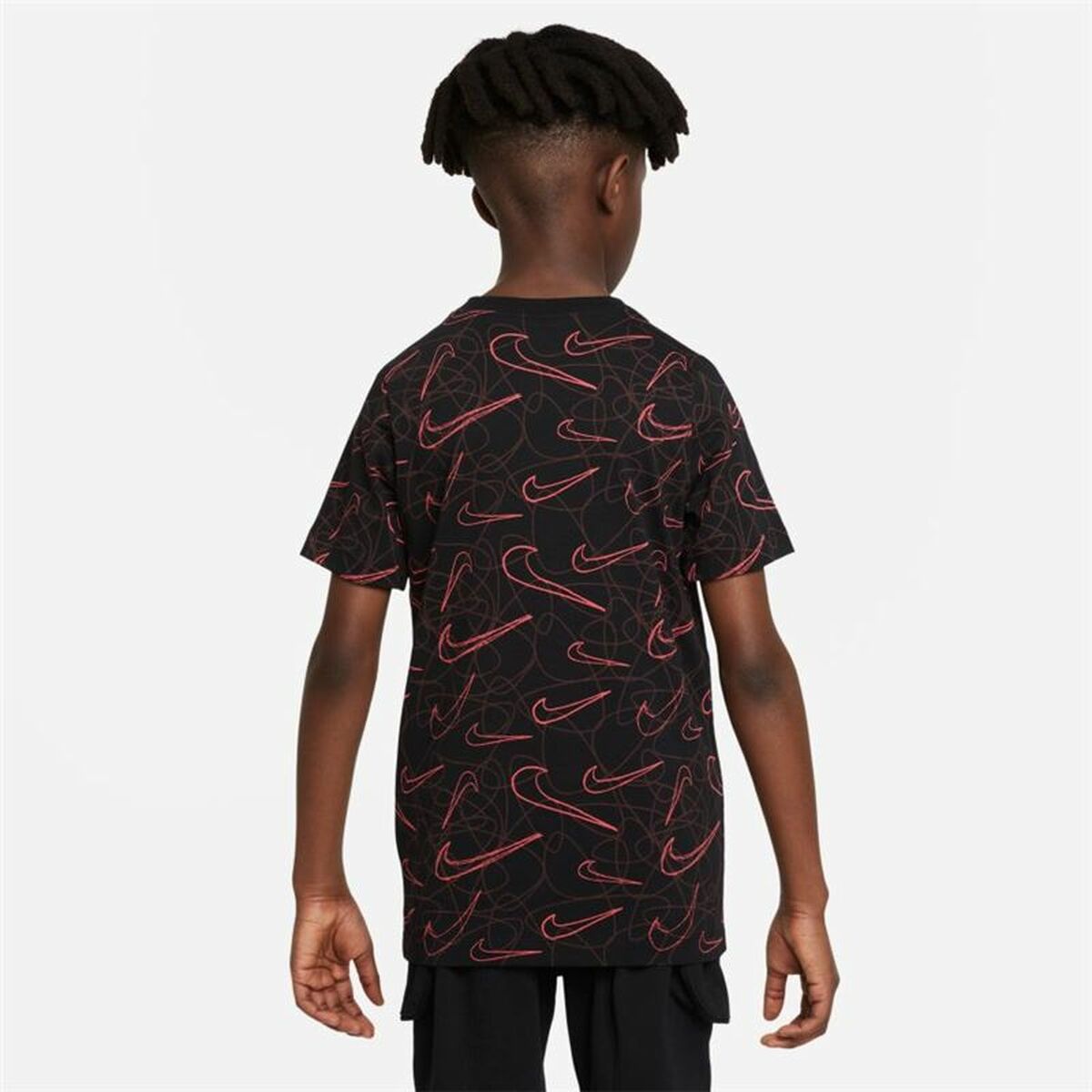 Barn T-shirt med kortärm Nike Sportswear AOP Svart - 2
