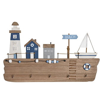 Väggmonterad rockhängare DKD Home Decor Trä MDF (34,5 x 1,5 x 21,5 cm)