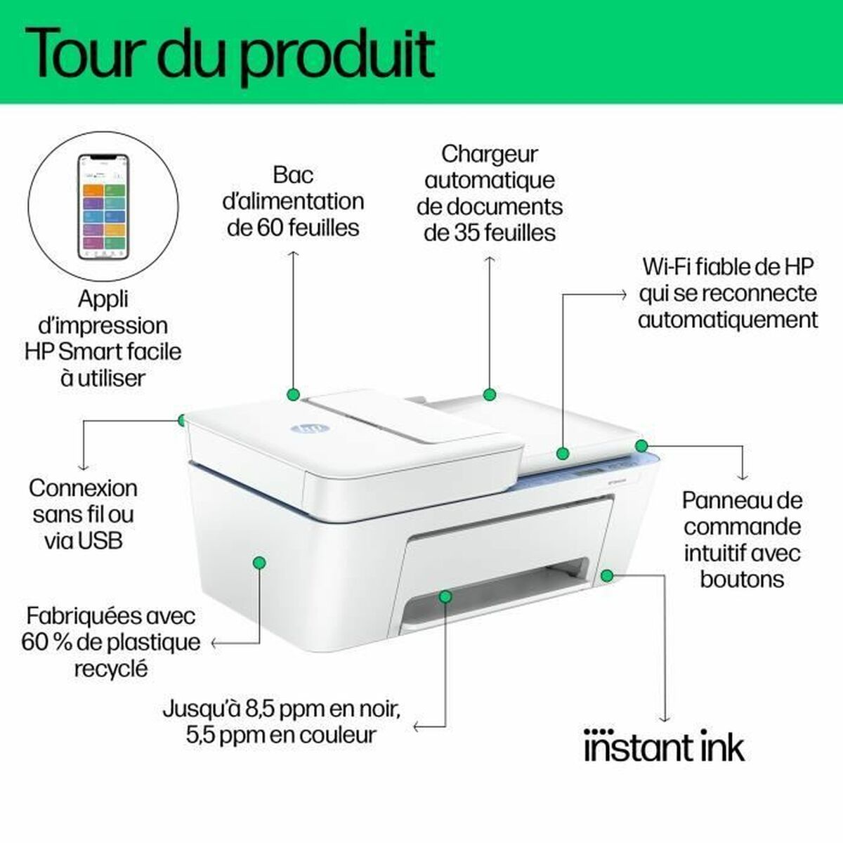 Multifunktionsskrivare HP Deskjet 4222e - 3