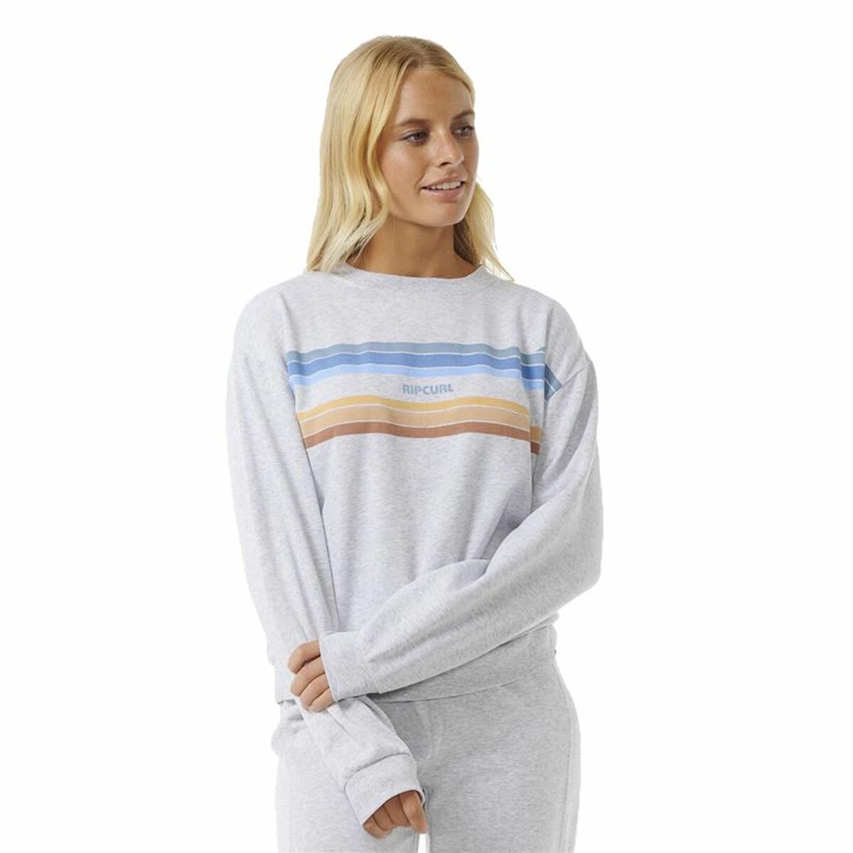 Tröja utan huva Dam Rip Curl High Tide Surf Crew Grå
