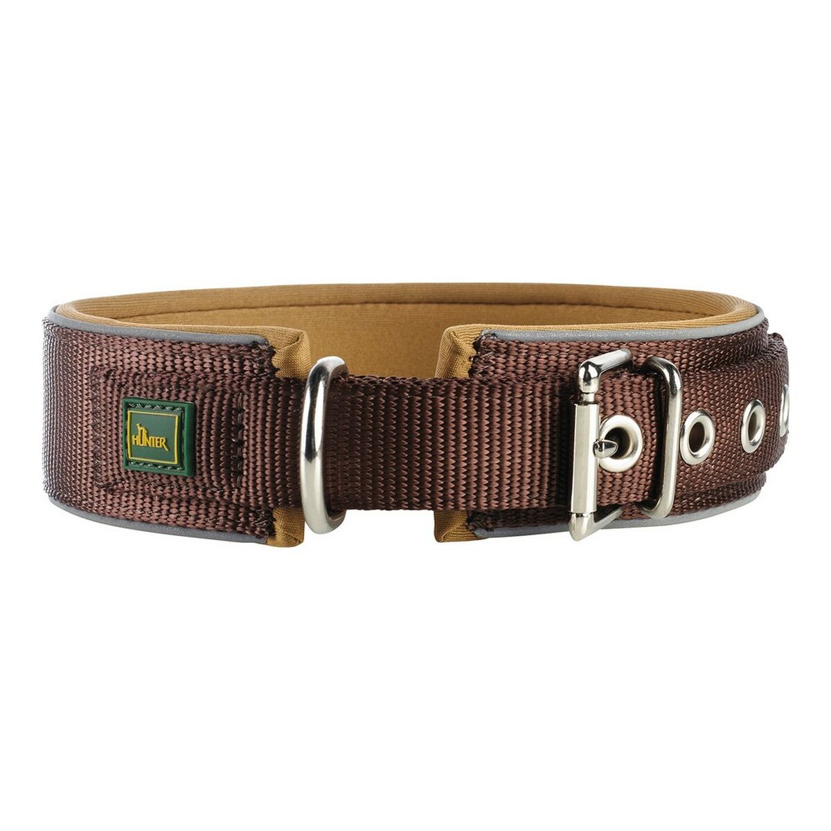 Hundhalsband Hunter Neoprene Reflect Brun (49-56 cm)