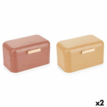 Brödkorg DKD Home Decor Gul Metall (Renoverade C)