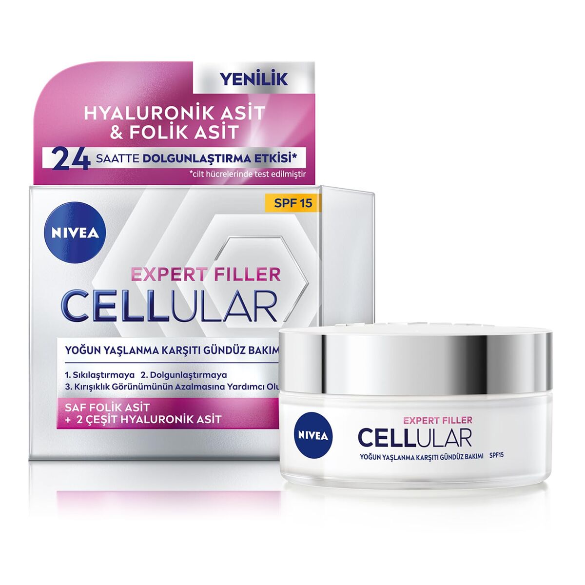 Fuktande dagkräm Nivea Hyaluron And Cell Filler 50 ml Spf 15